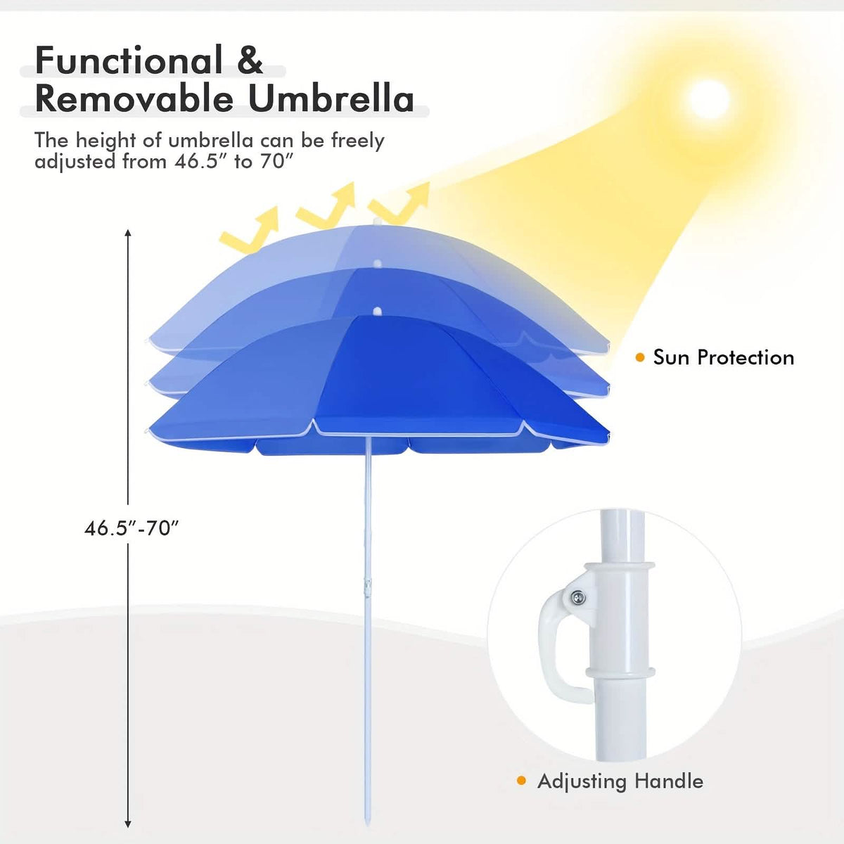 Folding Double Camping Chair with Umbrella (Blue) - A-1 Thread Vault
