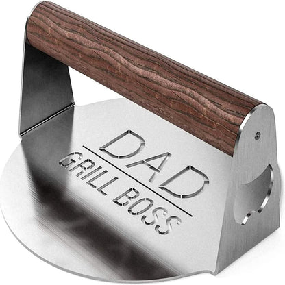 DAD The Grill Boss BBQ Press Grilling Stainless Steel Smash Burger Press - A-1 Thread Vault