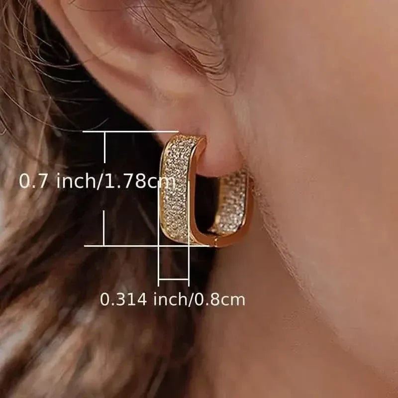 Dainty Paved CZ Hoop Earrings 18k Gold Plated Ear Jewelry - A-1 Thread Vault