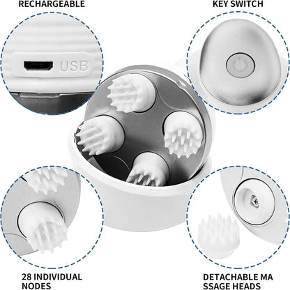 Deep Tissue Waterproof Scalp and Body Massager - A-1 Thread Vault