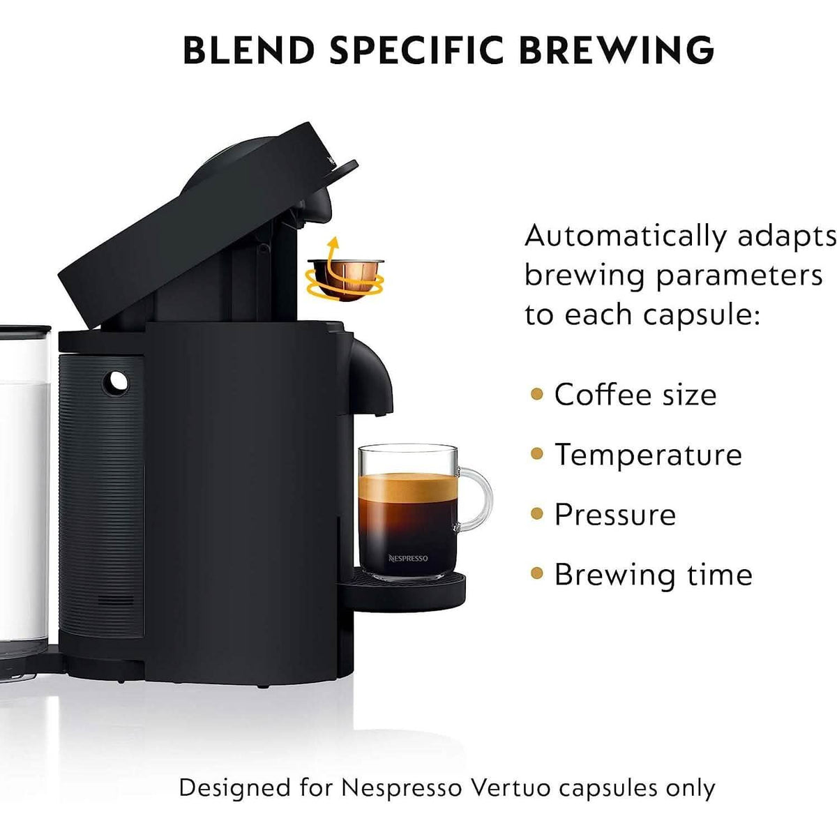 De'Longhi Nespresso VertuoPlus Coffee and Espresso Machine by De'Longhi, 38 ounces, Matte Black (Refurbished) - A-1 Thread Vault