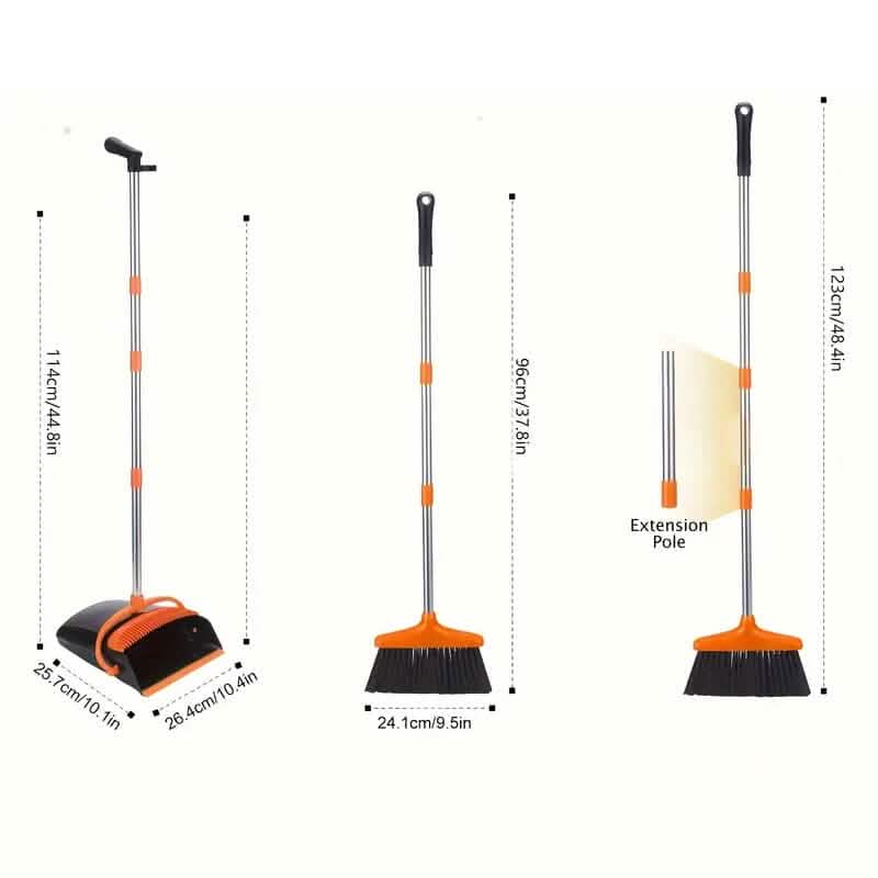 Deluxe Stand Up Broom and Dustpan Set - A-1 Thread Vault