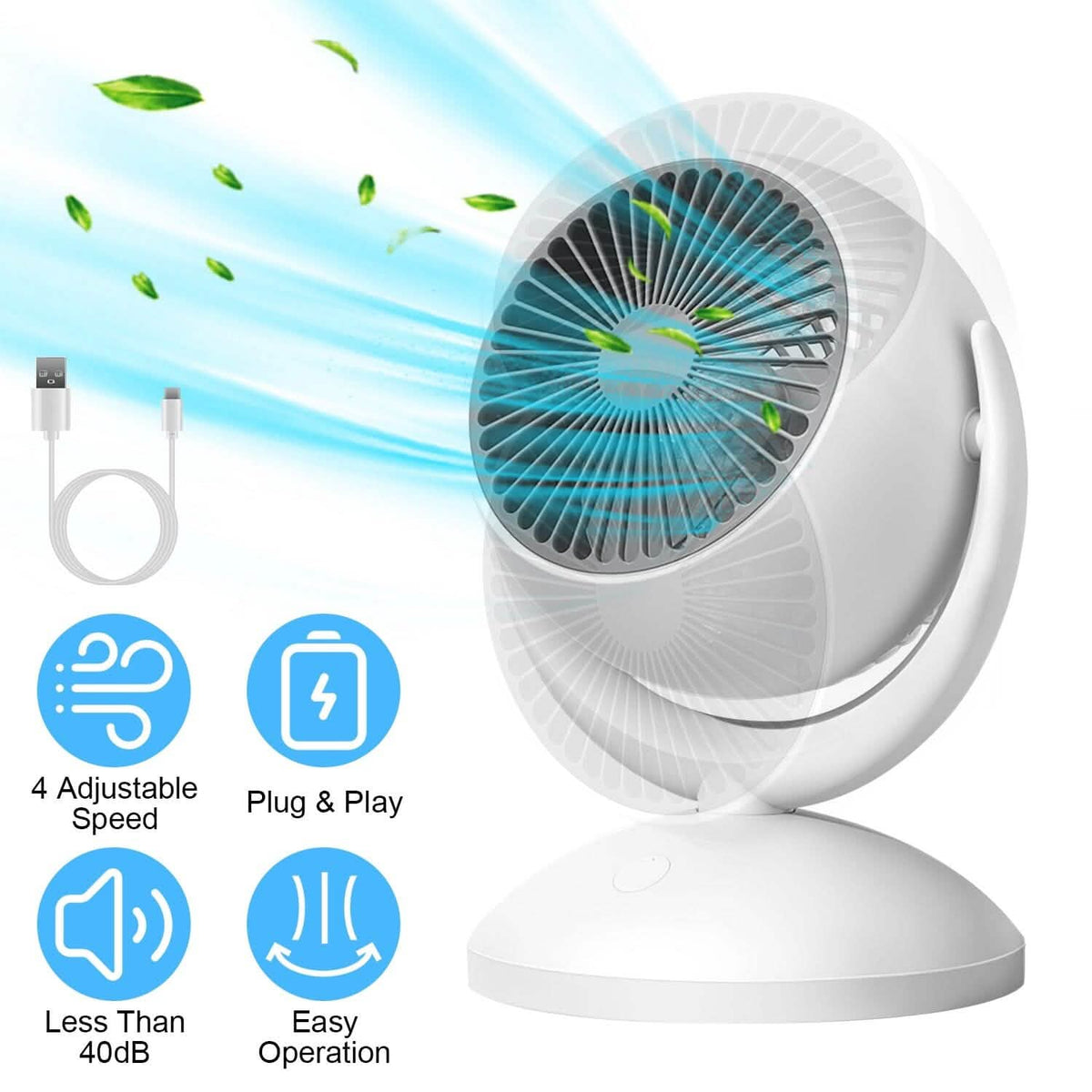 Desk Air Circulator Fan 4 Speed Adjustment - A-1 Thread Vault