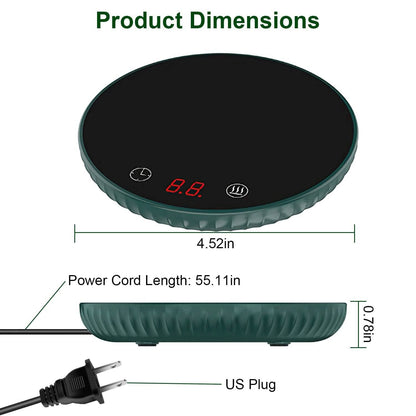 Desktop Electric Cup Warmer Auto Off Over Heating Protection Smart Timer Setting - A-1 Thread Vault