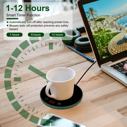 Desktop Electric Cup Warmer Auto Off Over Heating Protection Smart Timer Setting - A-1 Thread Vault