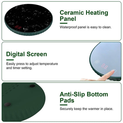 Desktop Electric Cup Warmer Auto Off Over Heating Protection Smart Timer Setting - A-1 Thread Vault