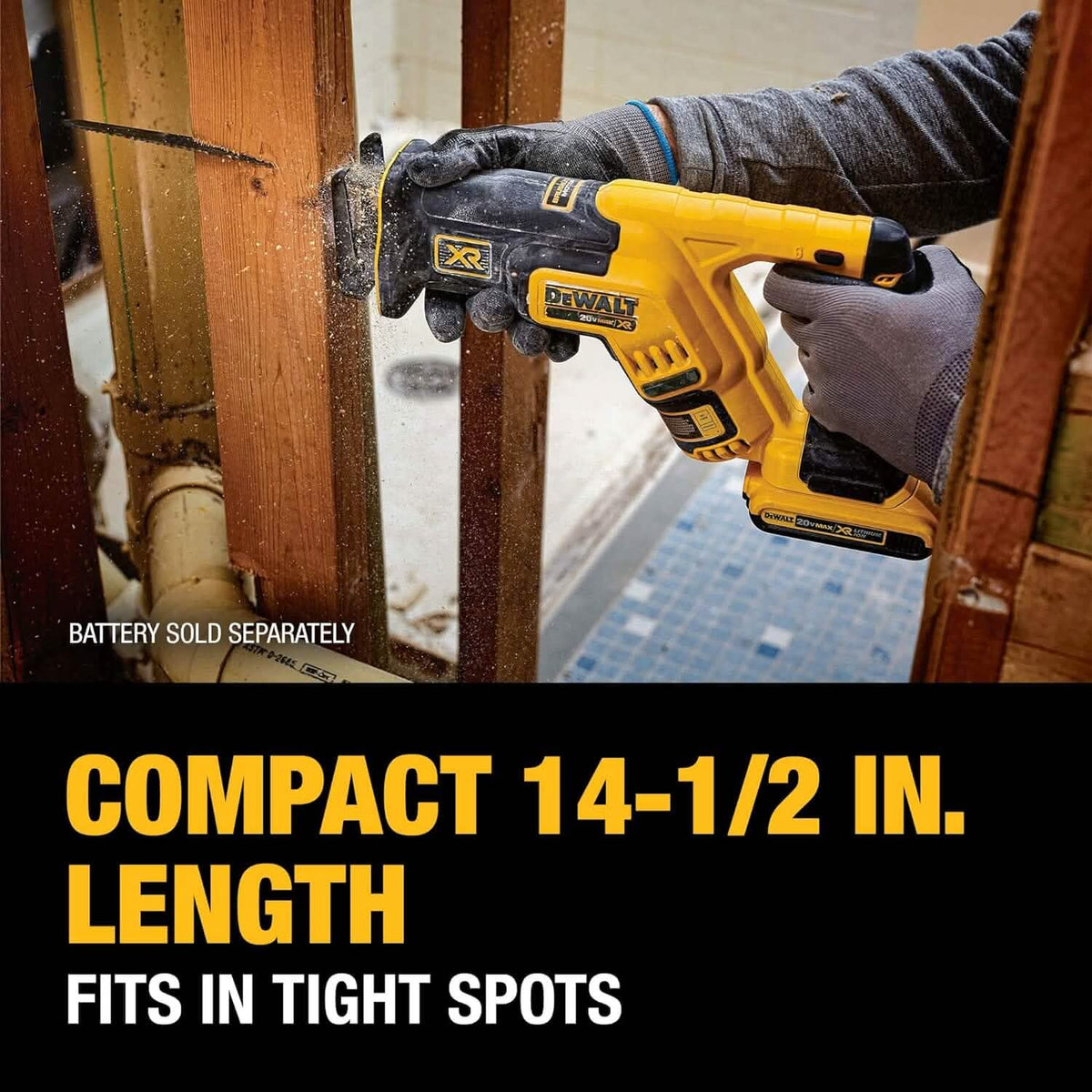 DEWALT 20V MAX* XR Reciprocating Saw, Compact, Tool Only (DCS367B) (Refurbished) - A-1 Thread Vault