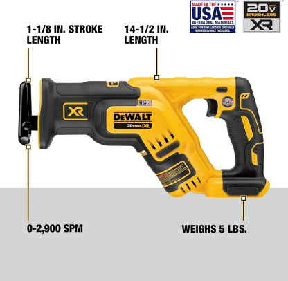 DEWALT 20V MAX* XR Reciprocating Saw, Compact, Tool Only (DCS367B) (Refurbished) - A-1 Thread Vault