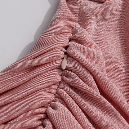 Diagonal Ruched Maxi Dress(MS467) - A-1 Thread Vault