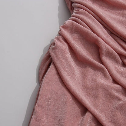 Diagonal Ruched Maxi Dress(MS467) - A-1 Thread Vault