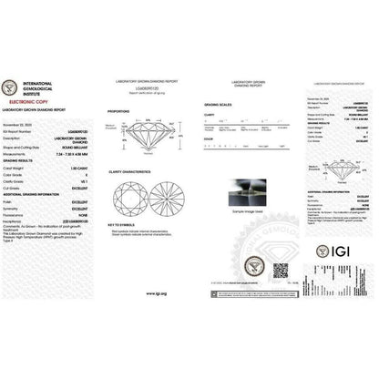 Diamond Engagement Pendant VS1 E Round 1.50 Ct Lab Created IGI Certified Special - A-1 Thread Vault
