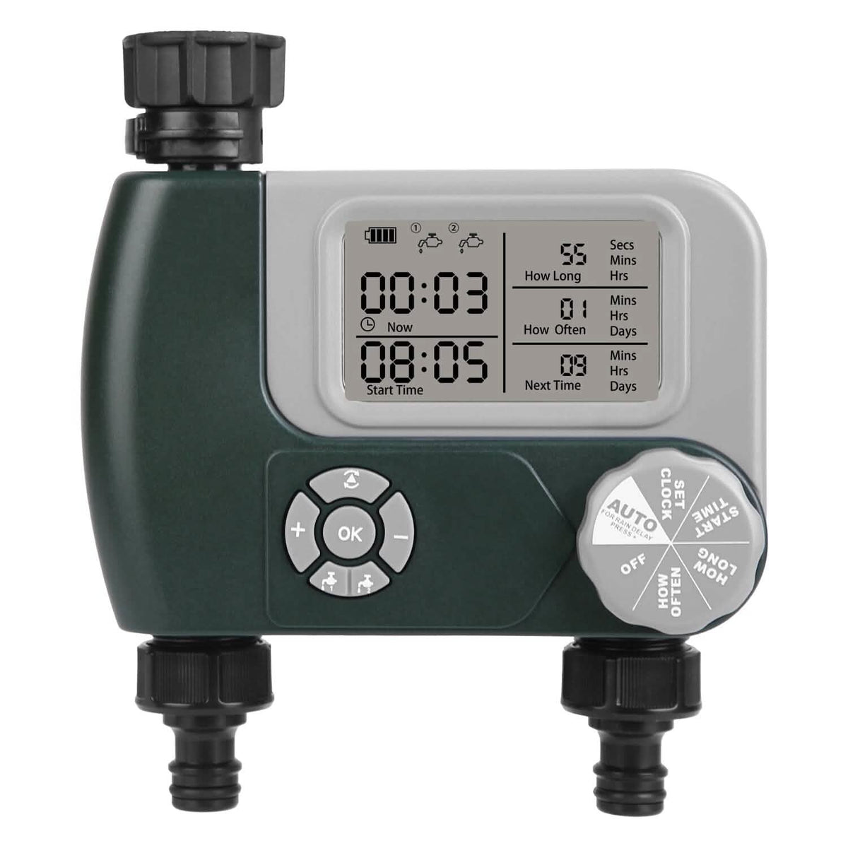 Digital Programmable Sprinkler Timer with 2 Outlet Zones - A-1 Thread Vault