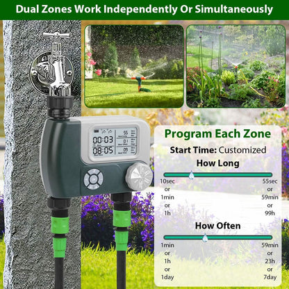 Digital Programmable Sprinkler Timer with 2 Outlet Zones - A-1 Thread Vault