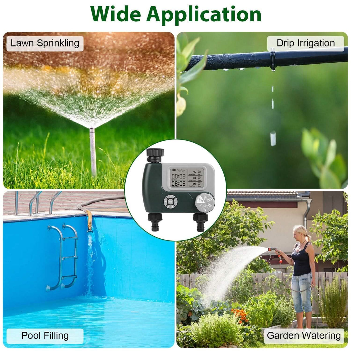 Digital Programmable Sprinkler Timer with 2 Outlet Zones - A-1 Thread Vault
