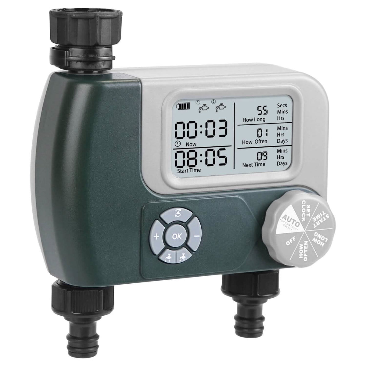 Digital Programmable Sprinkler Timer with 2 Outlet Zones - A-1 Thread Vault