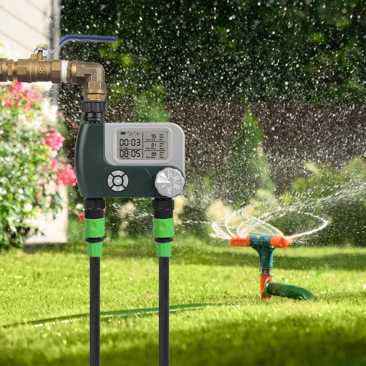 Digital Programmable Sprinkler Timer with 2 Outlet Zones - A-1 Thread Vault