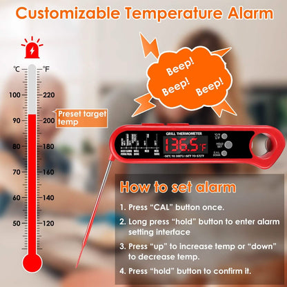 Digital Thermometer BBQ Meat Food Cooking Temperature Tester - A-1 Thread Vault