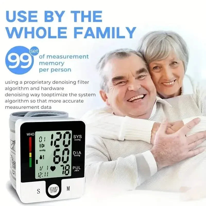 Digital Wrist Blood Pressure Monitor for Adults - Voice-Activated, Heart Rate & Adjustable Cuff - A-1 Thread Vault