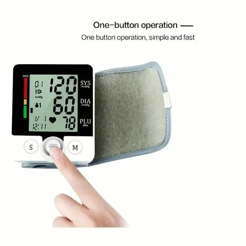 Digital Wrist Blood Pressure Monitor for Adults - Voice-Activated, Heart Rate & Adjustable Cuff - A-1 Thread Vault