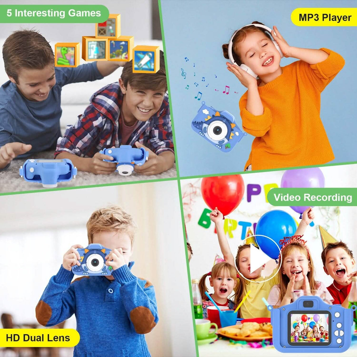 Dinosaur Kids Selfie 48MP 1080P HD Cartoon Digital Camera - A-1 Thread Vault