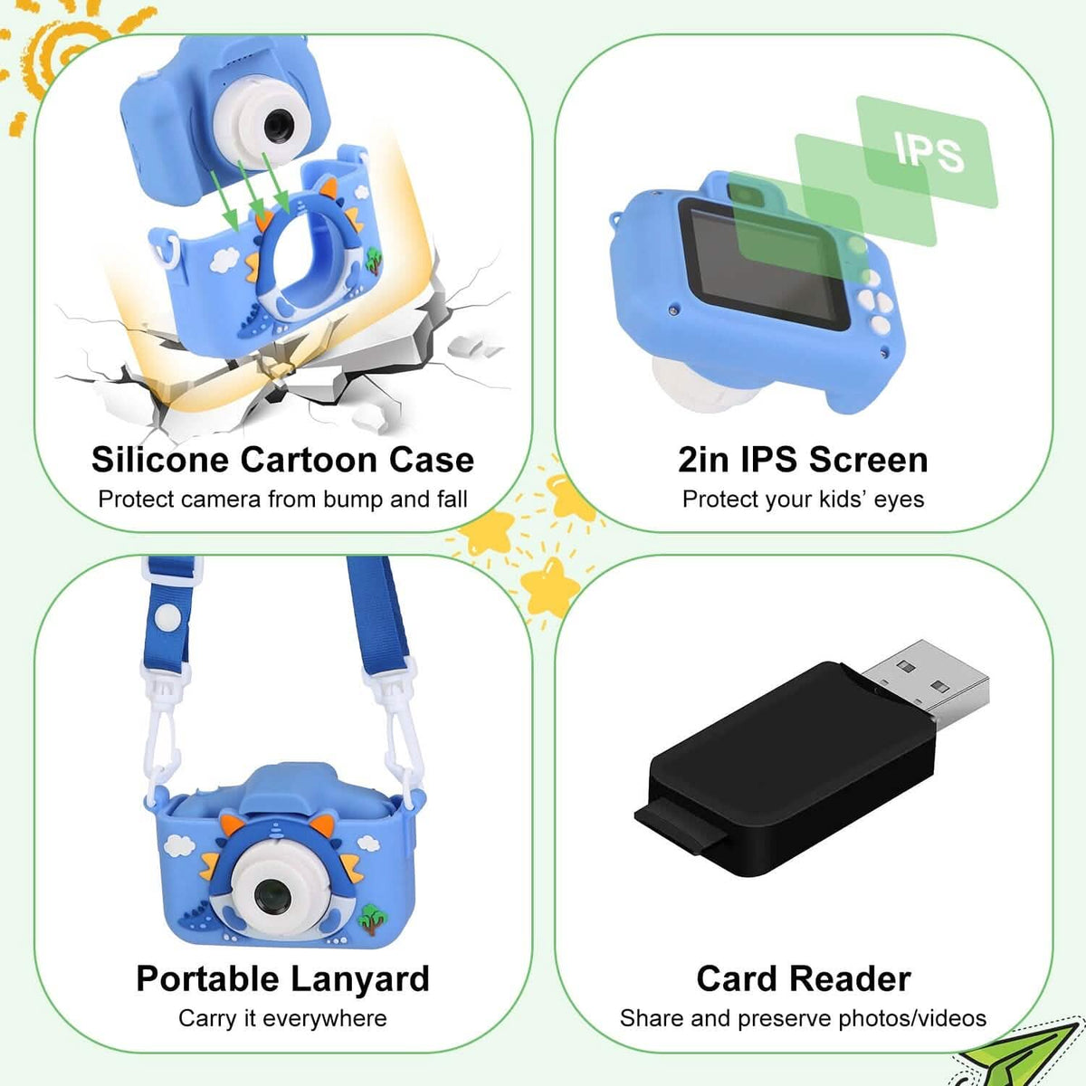 Dinosaur Kids Selfie 48MP 1080P HD Cartoon Digital Camera - A-1 Thread Vault