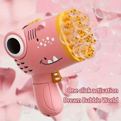 Dinosaur-Themed Automatic Bubble Blower 40-Hole Handheld Toy Gun - A-1 Thread Vault
