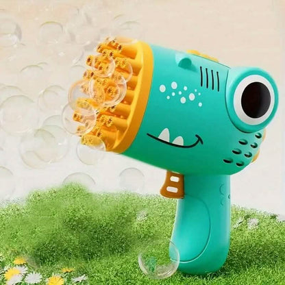 Dinosaur-Themed Automatic Bubble Blower 40-Hole Handheld Toy Gun - A-1 Thread Vault