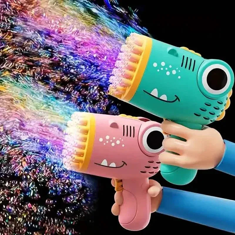 Dinosaur-Themed Automatic Bubble Blower 40-Hole Handheld Toy Gun - A-1 Thread Vault
