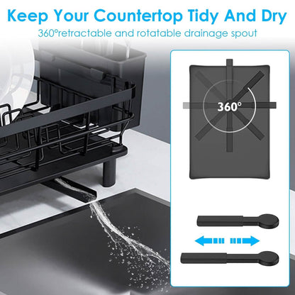 Dish Drying Rack Drain Board Utensil Holder Organizer - A-1 Thread Vault