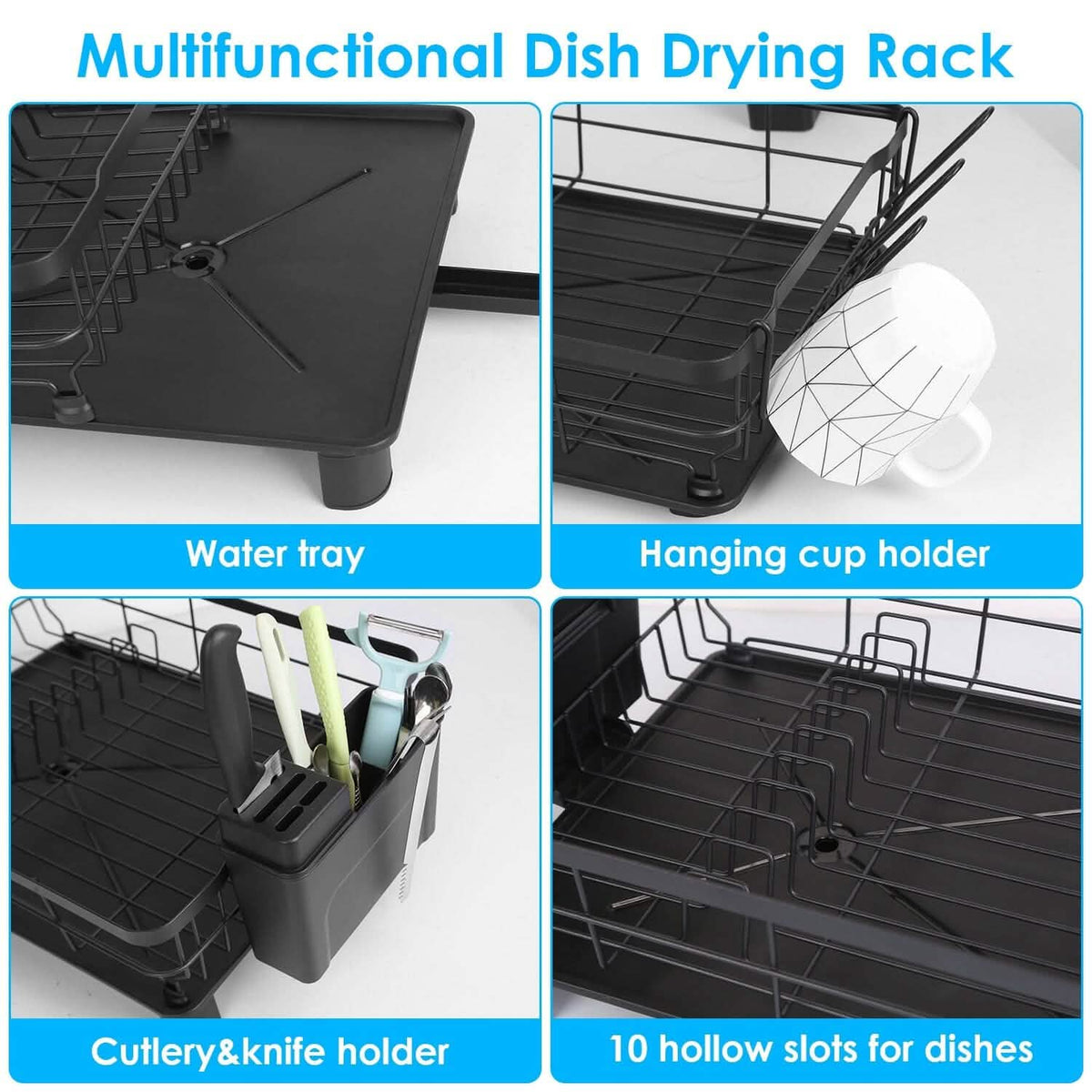 Dish Drying Rack Drain Board Utensil Holder Organizer - A-1 Thread Vault