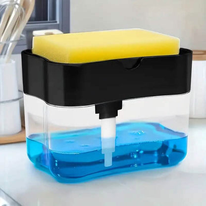 Dish Soap Dispenser and Sponge Holder Metallic Silver - A-1 Thread Vault