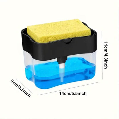 Dish Soap Dispenser and Sponge Holder Metallic Silver - A-1 Thread Vault