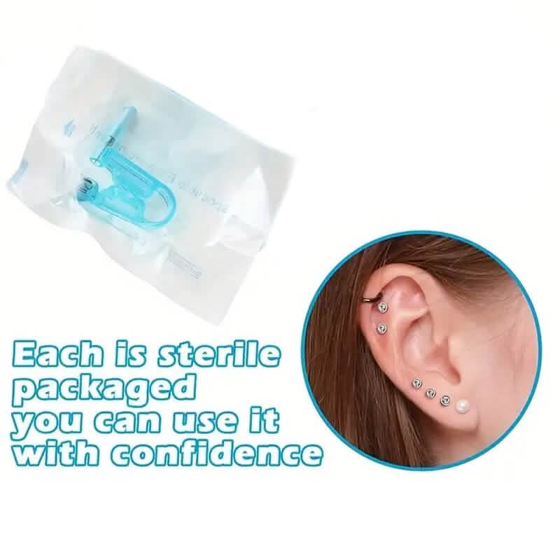 Disposable Safety Crystal Earring Piercer Machine with Stud - A-1 Thread Vault