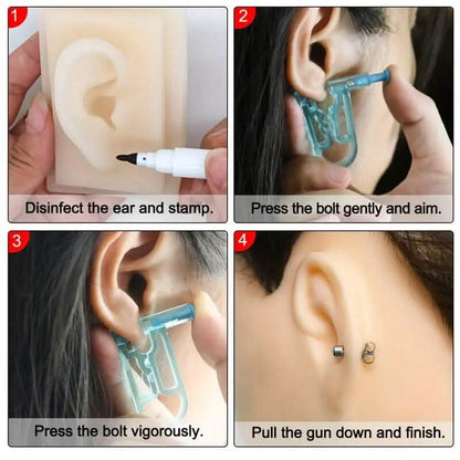 Disposable Safety Crystal Earring Piercer Machine with Stud - A-1 Thread Vault