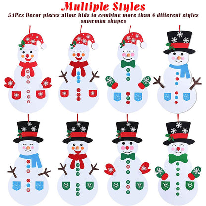 DIY Felt Christmas Hanging Decorations Kits with 54 Piece Detachable Ornaments - A-1 Thread Vault