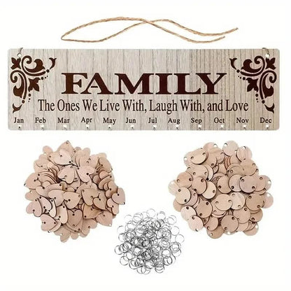 DIY Wooden Family Birthday Board Hanging Sign Pendant - A-1 Thread Vault