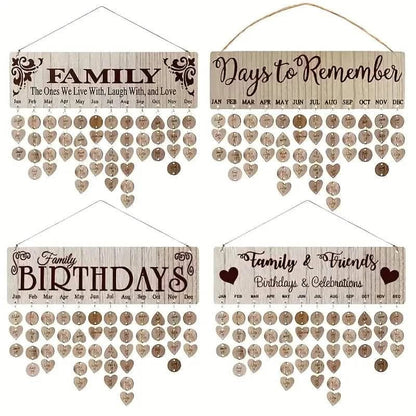 DIY Wooden Family Birthday Board Hanging Sign Pendant - A-1 Thread Vault
