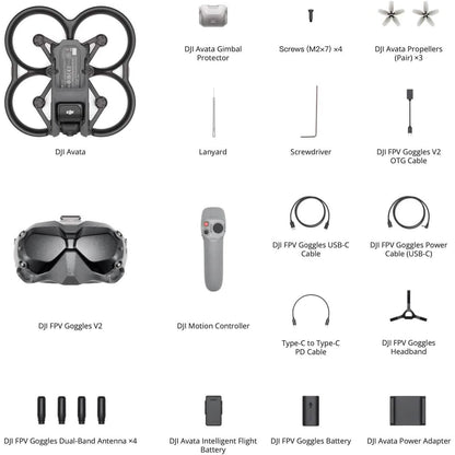 DJI Avata Fly Smart Combo (DJI FPV Goggles V2) - First-Person View Drone UAV Quadcopter with 4K Stabilized Video (Refurbished) - A-1 Thread Vault