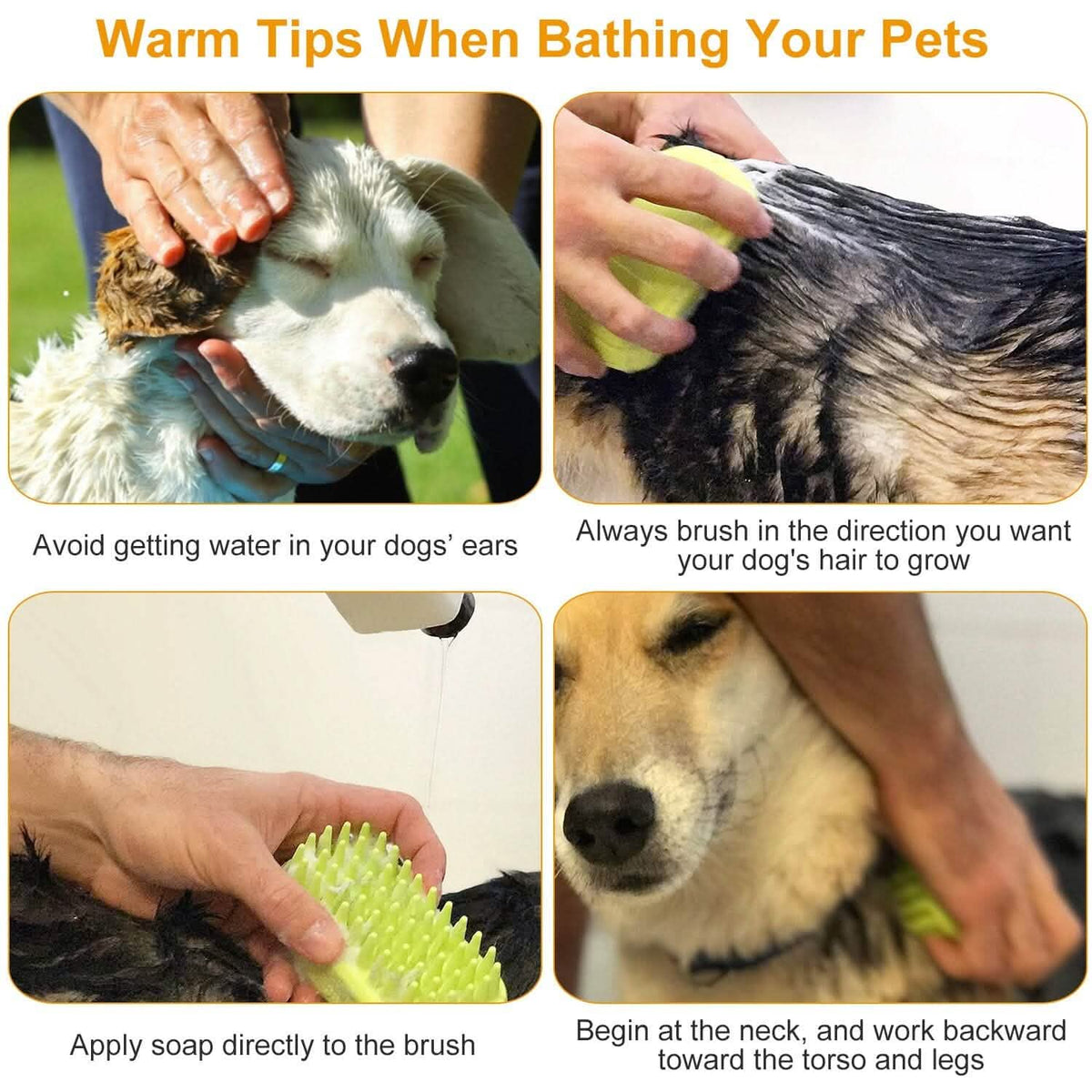 Dog Bath Brush Anti-Skid Pet Grooming Shower Silicone Massage Comb - A-1 Thread Vault