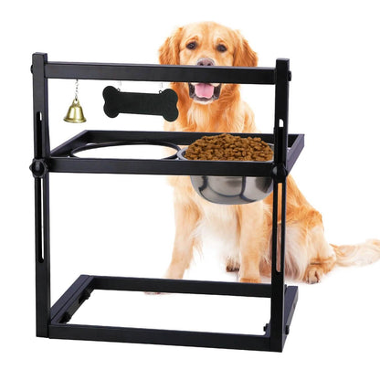 Dog Raised Bowls with Adjustable Height Stainless Steel - A-1 Thread Vault