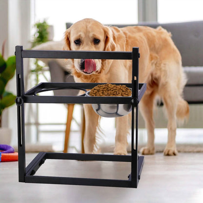Dog Raised Bowls with Adjustable Height Stainless Steel - A-1 Thread Vault