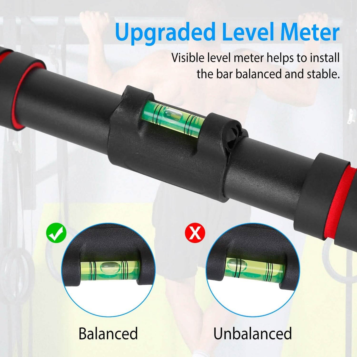 Doorway Pull Up Bar Heavy Duty with Foam Grips Level - A-1 Thread Vault