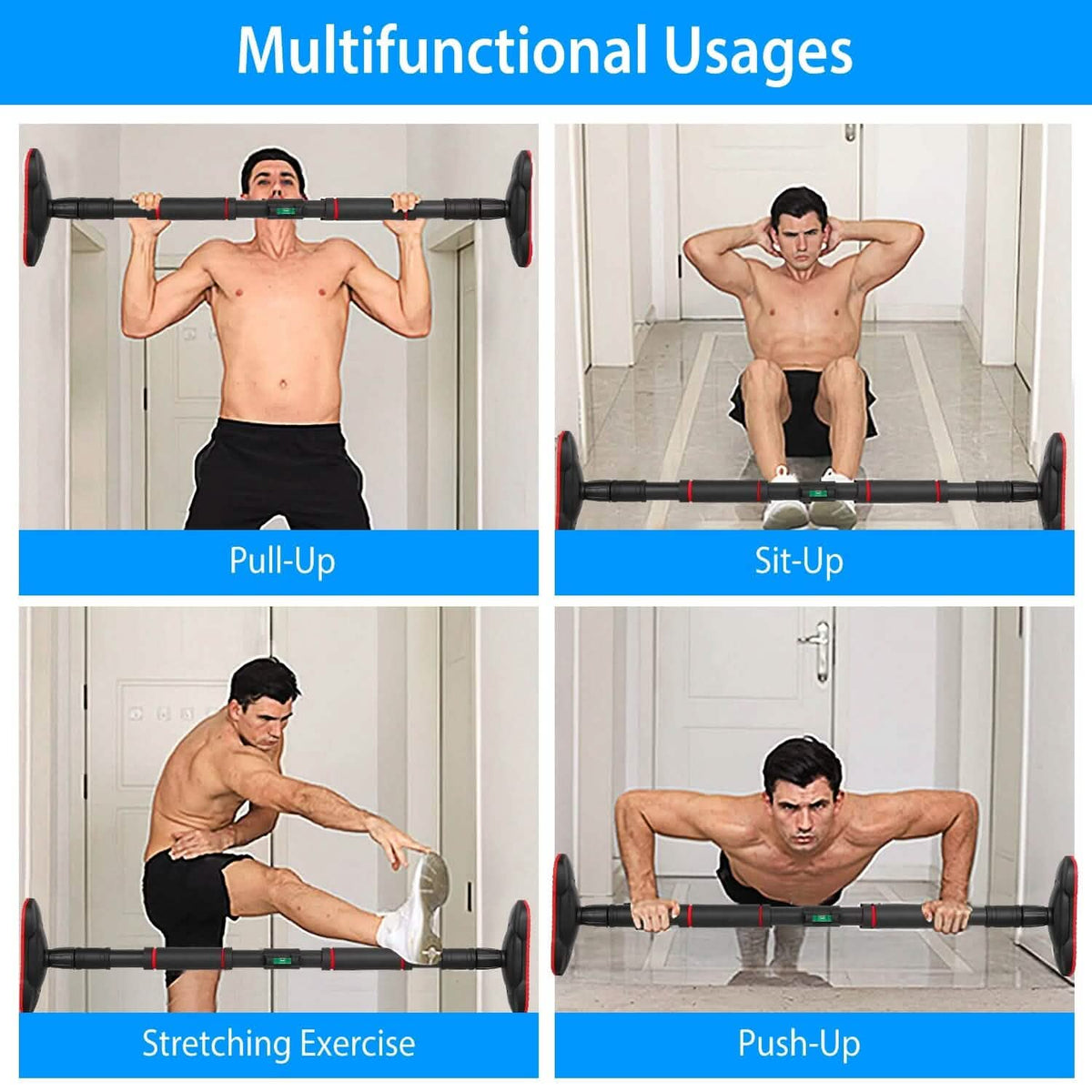 Doorway Pull Up Bar Heavy Duty with Foam Grips Level - A-1 Thread Vault