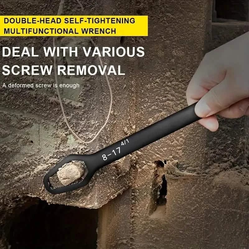Double End Multifunctional Universal Wrench, 3-17mm Self-Tightening Lazy Wrench Repair Tools - A-1 Thread Vault