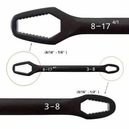 Double End Multifunctional Universal Wrench, 3-17mm Self-Tightening Lazy Wrench Repair Tools - A-1 Thread Vault