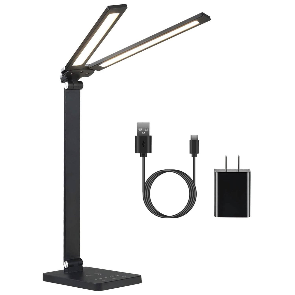 Double Head Desk Lamp with Wireless Charging USB Port - A-1 Thread Vault