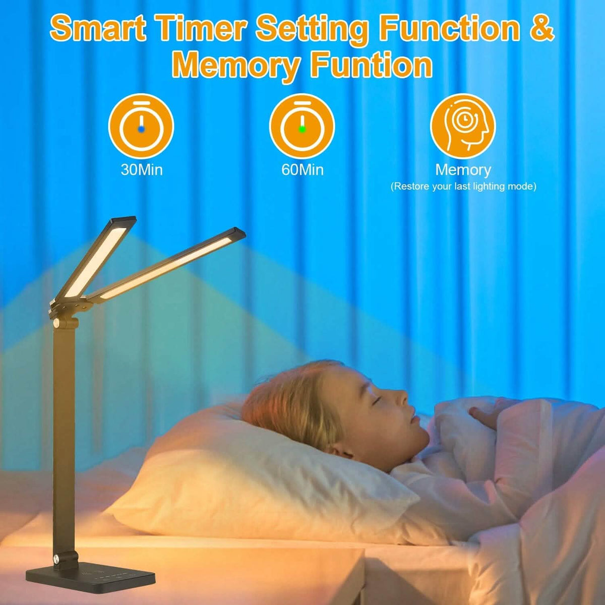 Double Head Desk Lamp with Wireless Charging USB Port - A-1 Thread Vault