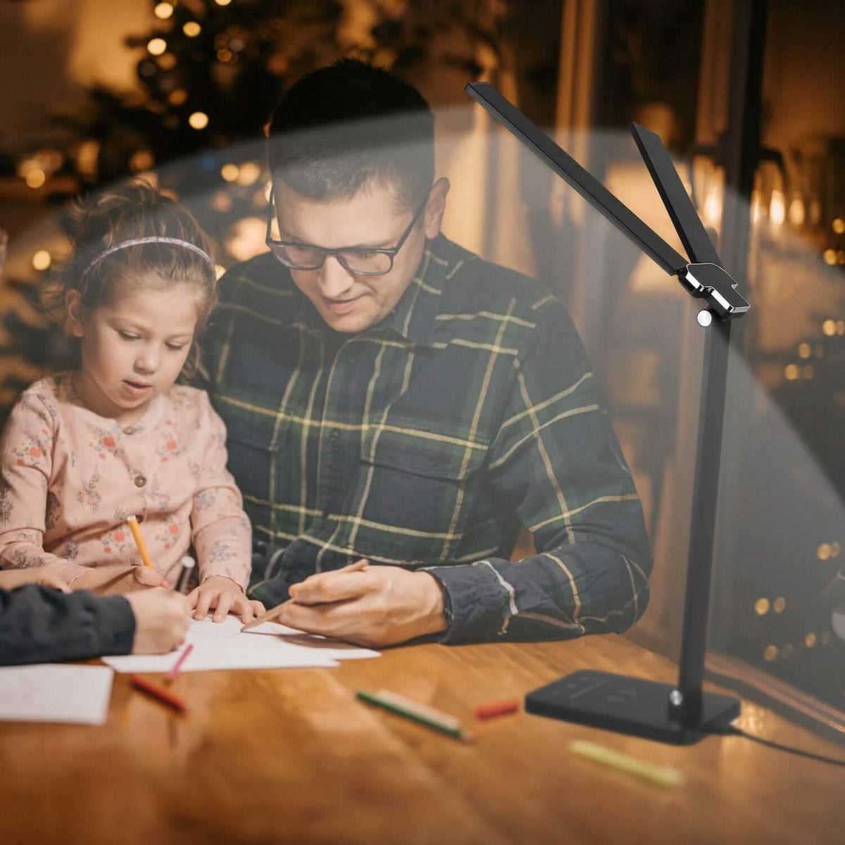 Double Head Desk Lamp with Wireless Charging USB Port - A-1 Thread Vault