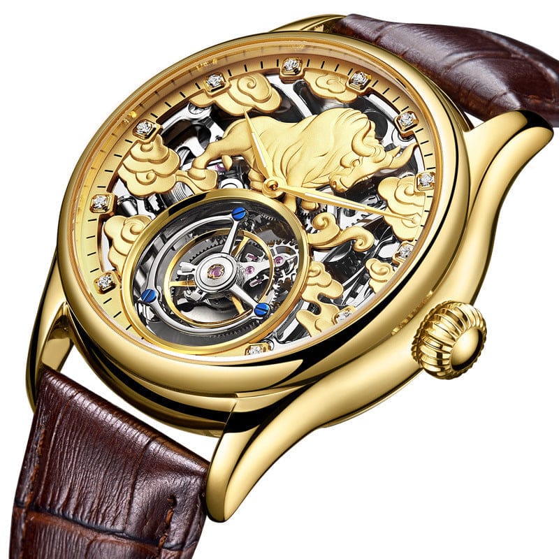 Double-sided Gemstone Glass Mechanical Watch - A-1 Thread Vault