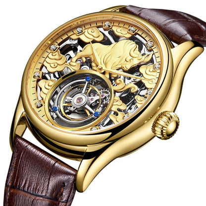 Double-sided Gemstone Glass Mechanical Watch - A-1 Thread Vault